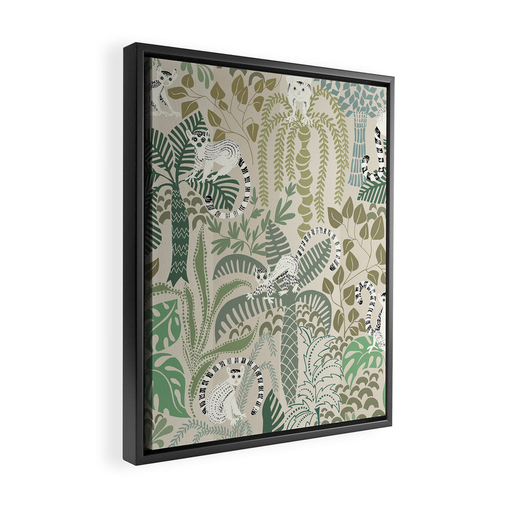 Jungle adventure natural green Framed Canvas Print Gallery Image 2