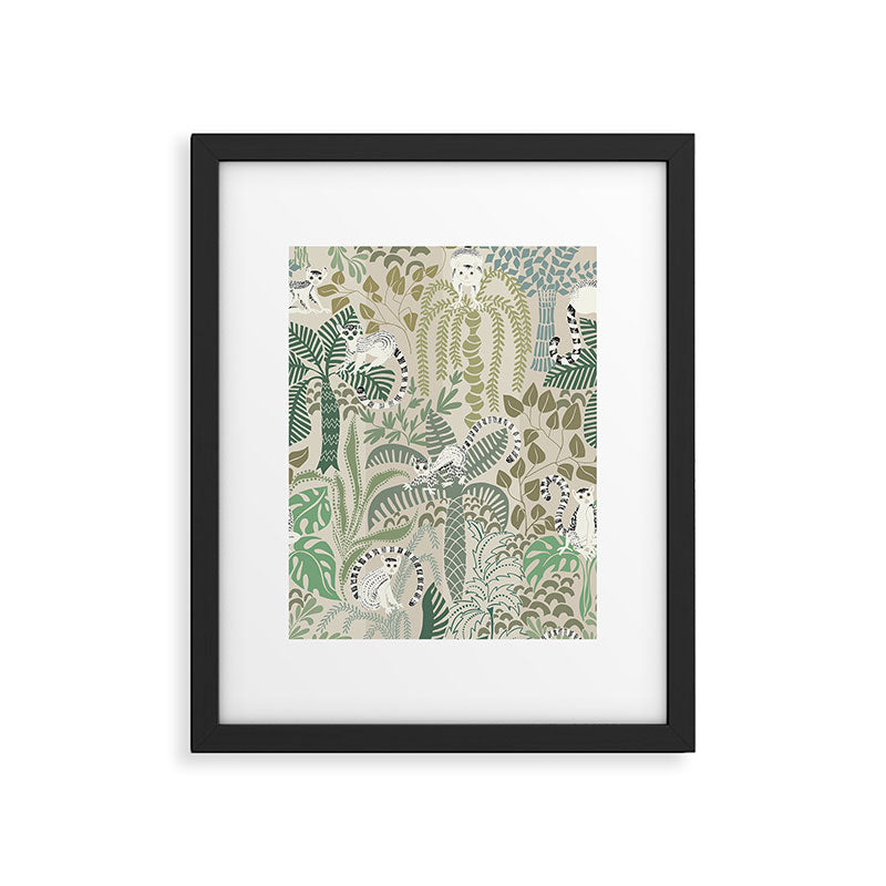 Jungle adventure natural green Framed Art Print Gallery Image 5