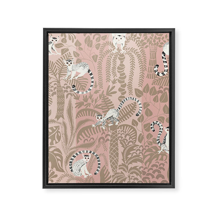 Jungle adventure neutral peach Framed Canvas Print Gallery Image 1
