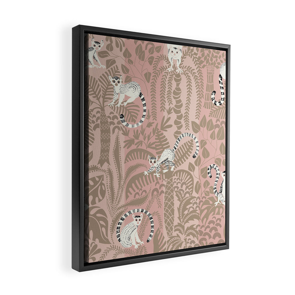 Jungle adventure neutral peach Framed Canvas Print Gallery Image 2