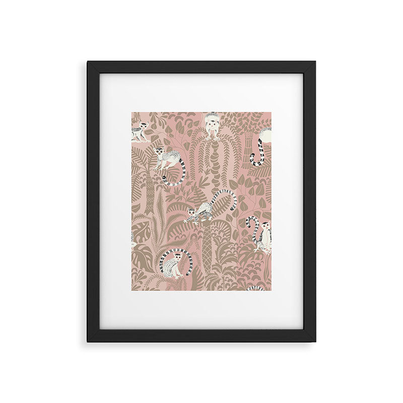 Jungle adventure neutral peach Framed Art Print Gallery Image 5
