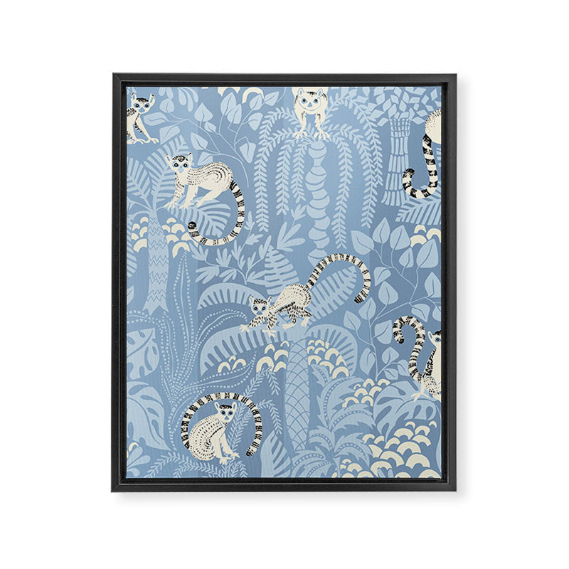 Jungle adventure sky blue Framed Canvas Print Gallery Image 6