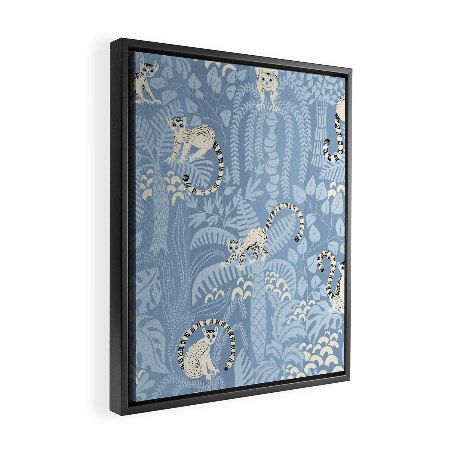Jungle adventure sky blue Framed Canvas Print Gallery Image 2