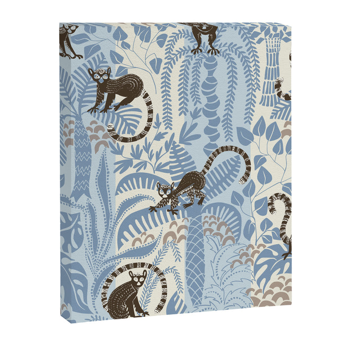 Jungle adventure striped blue Canvas Print Gallery Image 1