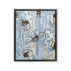 Jungle adventure striped blue Framed Canvas Print Gallery Image 6