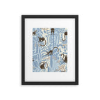Jungle adventure striped blue Framed Art Print Gallery Image 5