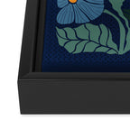 Klimt flower dark blue Framed Canvas Print Gallery Image 3