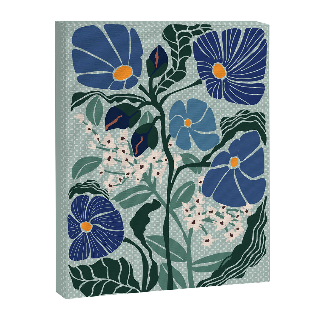 Klimt flowers light blue Canvas Print Gallery Image 6
