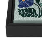 Klimt flowers light blue Framed Canvas Print Gallery Image 3