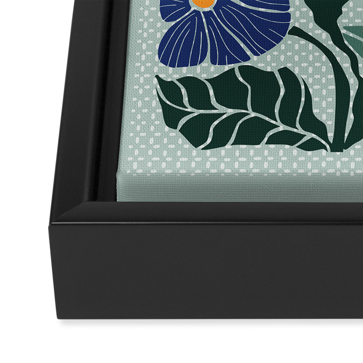 Klimt flowers light blue Framed Canvas Print Gallery Image 3