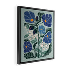Klimt flowers light blue Framed Canvas Print Gallery Image 2