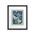 Klimt flowers light blue Framed Art Print Gallery Image 4