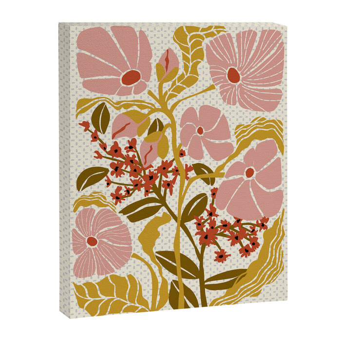 Klimt flowers  soft rose Canvas Print Gallery Image 1