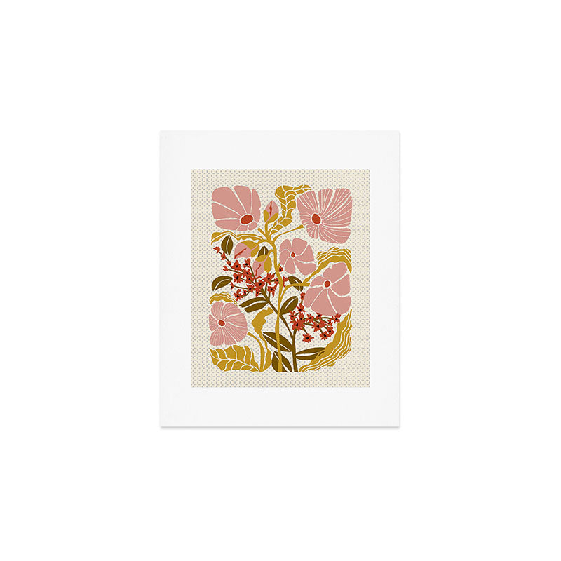 Klimt flowers  soft rose Art Print Gallery Image 1
