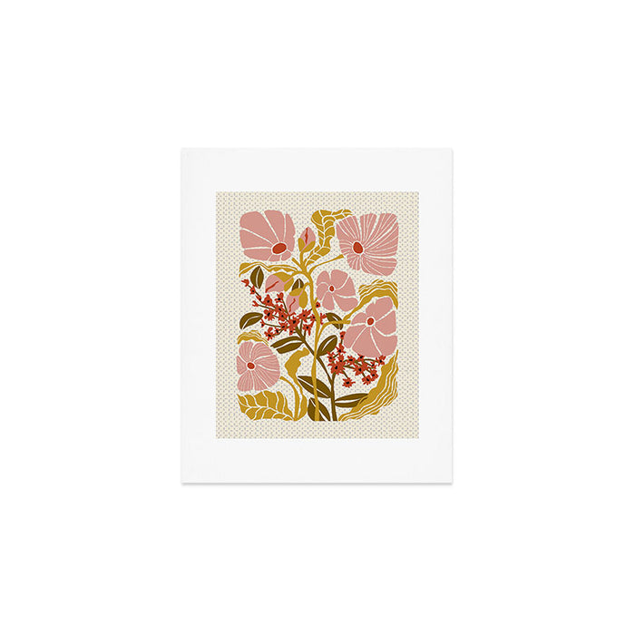 Klimt flowers  soft rose Art Print Gallery Image 1