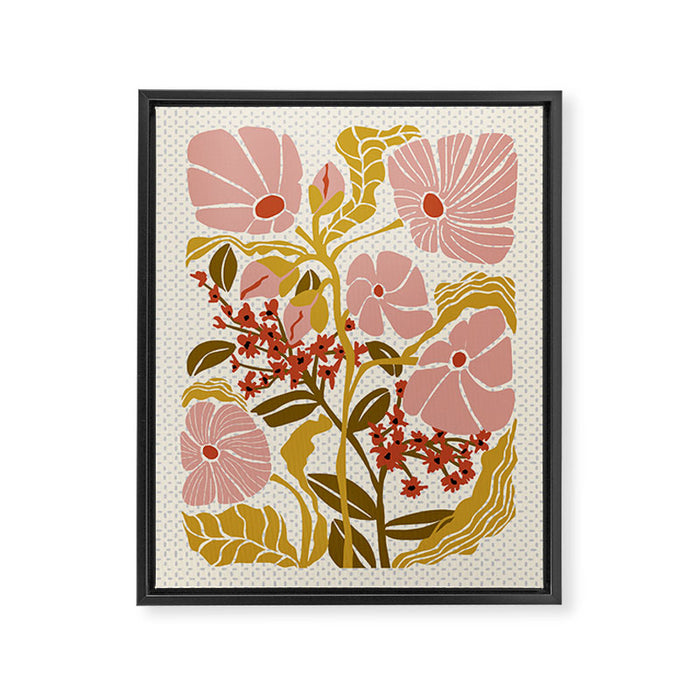 Klimt flowers  soft rose Framed Canvas Print Gallery Image 1
