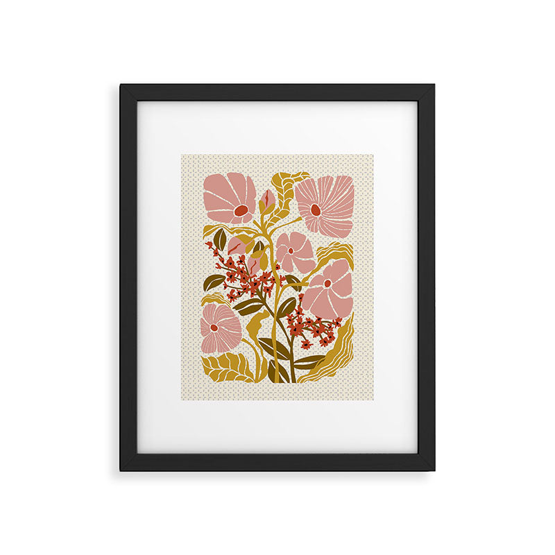 Klimt flowers  soft rose Framed Art Print Gallery Image 5