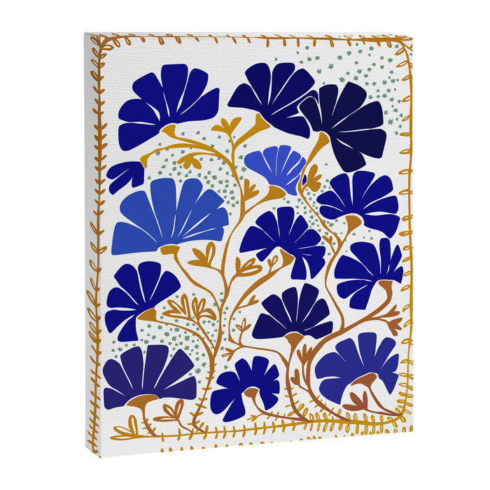 Klimts always blooming good mood bright blue Canvas Print Gallery Image 1