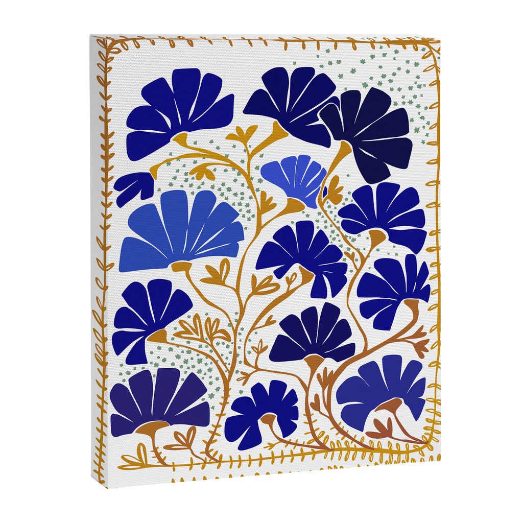Klimts always blooming good mood bright blue Canvas Print Gallery Image 6