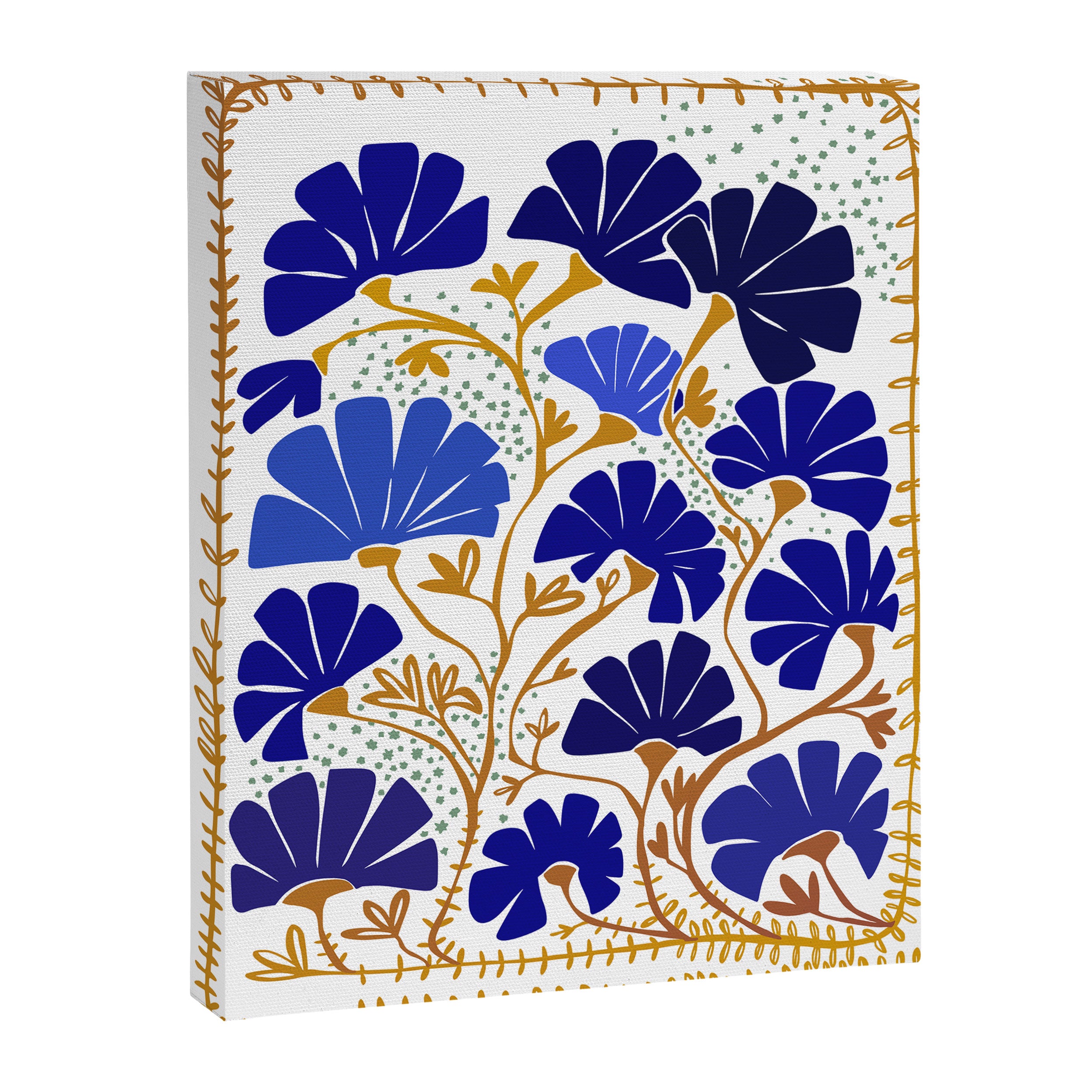Klimts always blooming good mood bright blue Canvas Print Gallery Image 6