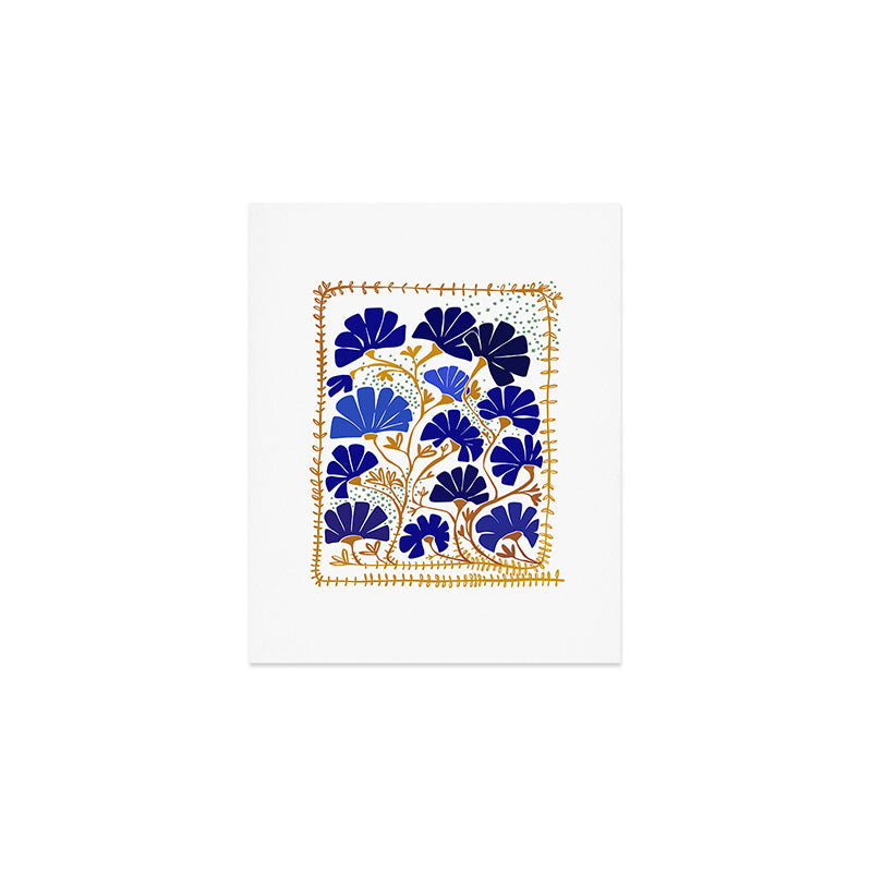 Klimts always blooming good mood bright blue Art Print Gallery Image 1