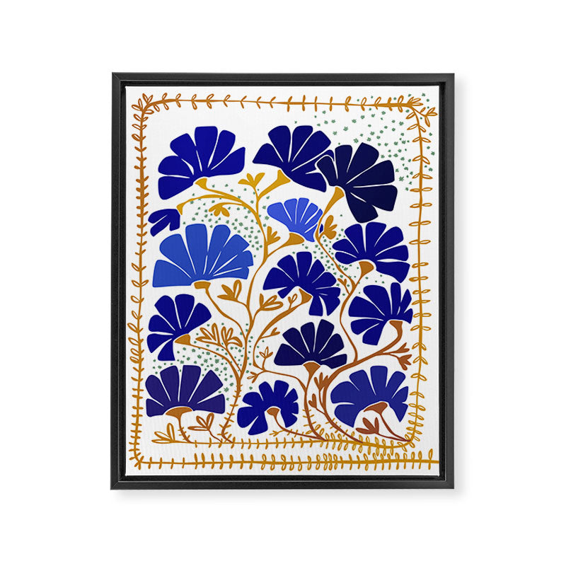 Klimts always blooming good mood bright blue Framed Canvas Print Gallery Image 6