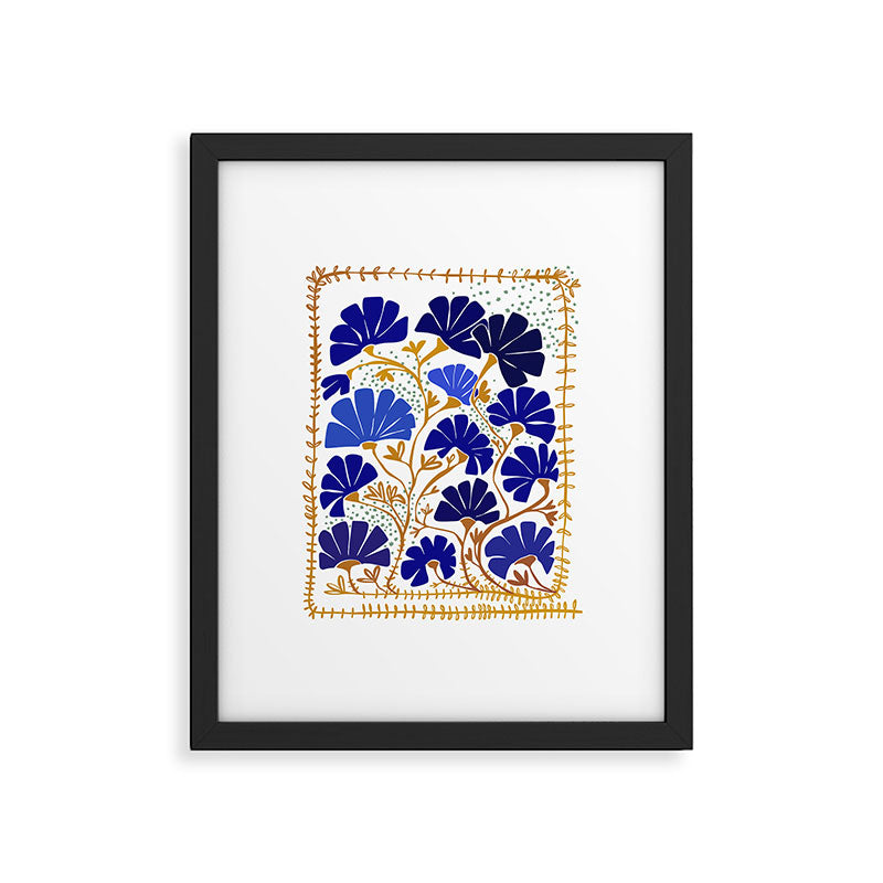Klimts always blooming good mood bright blue Framed Art Print Gallery Image 5