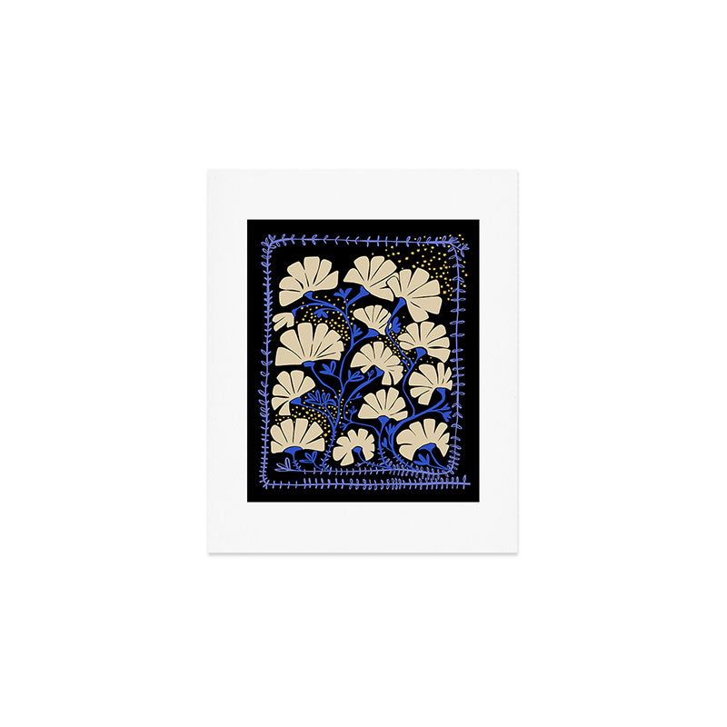 Klimts always blooming good mood deep black Art Print Gallery Image 1