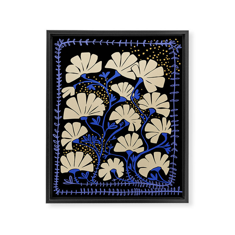 Klimts always blooming good mood deep black Framed Canvas Print Gallery Image 6