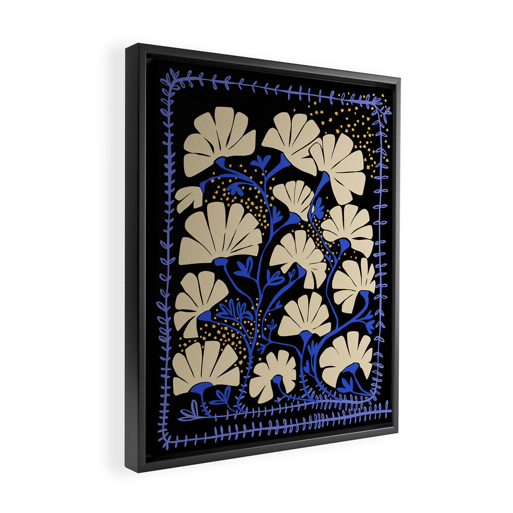 Klimts always blooming good mood deep black Framed Canvas Print Gallery Image 2