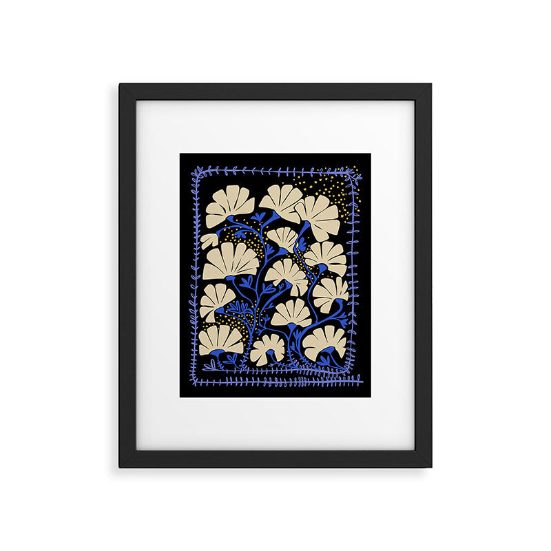 Klimts always blooming good mood deep black Framed Art Print Gallery Image 5
