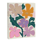 Large Pink  Retro Flowers Canvas Print Gallery Image 6