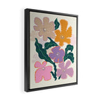 Large Pink  Retro Flowers Framed Canvas Print Gallery Image 2