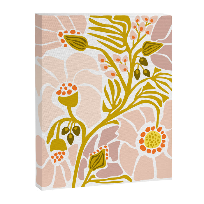 Light Backyard flower modern floral illustration  Canvas Print Gallery Image 1