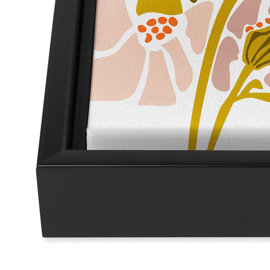 Light Backyard flower modern floral illustration  Framed Canvas Print Gallery Image 3