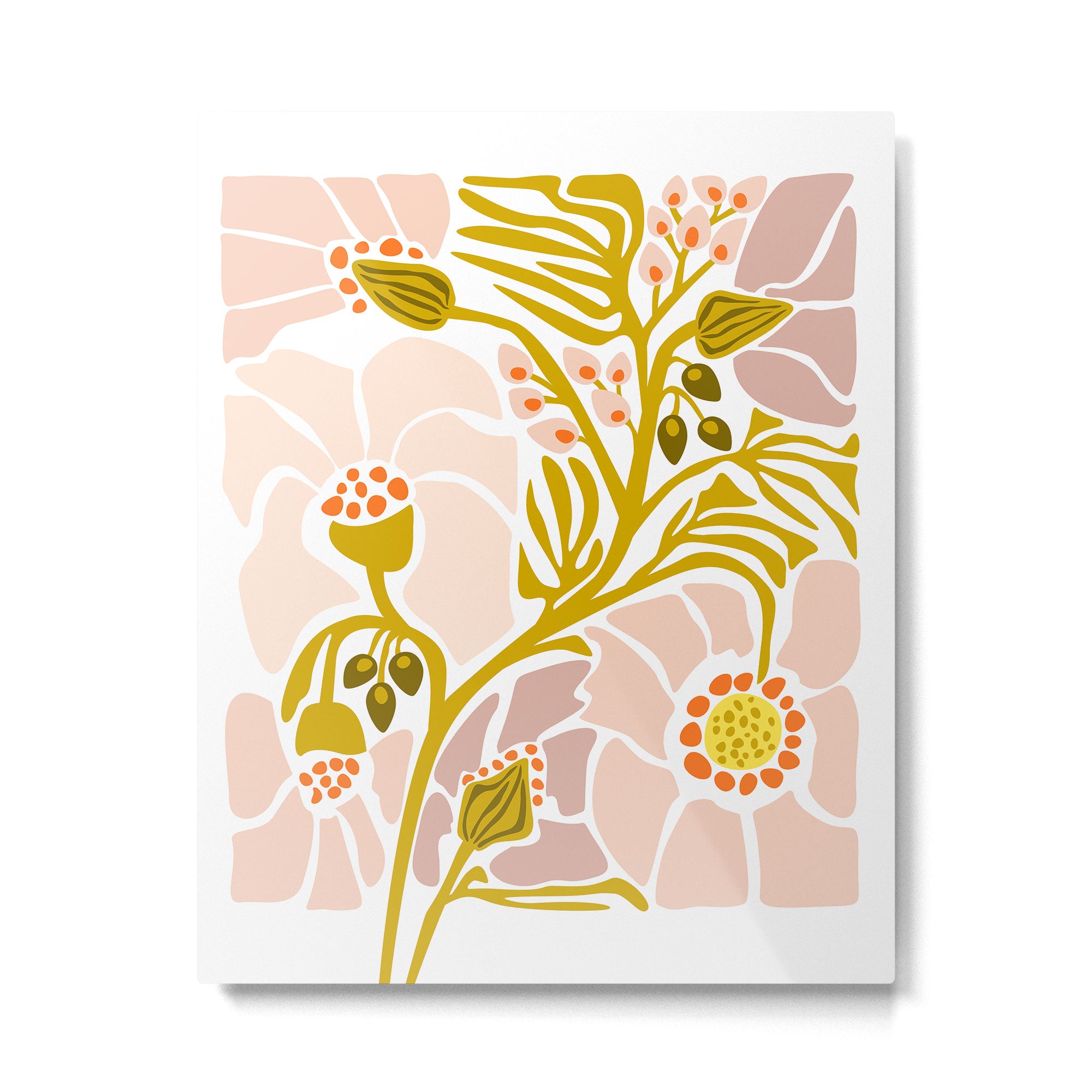 Light Backyard flower modern floral illustration  Metal Print Gallery Image 4