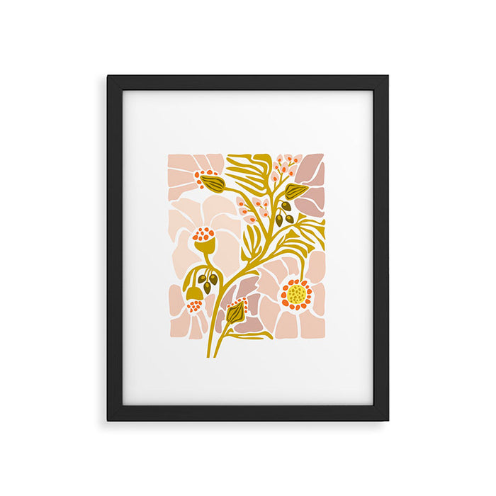 Light Backyard flower modern floral illustration  Framed Art Print Gallery Image 1