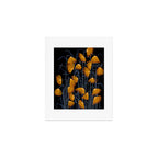 Linocut flower meadow black Art Print Gallery Image 1