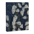 Linocut flower meadow blue Canvas Print Gallery Image 6
