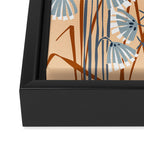 Linocut flower meadow blush Framed Canvas Print Gallery Image 3