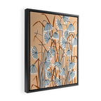 Linocut flower meadow blush Framed Canvas Print Gallery Image 2