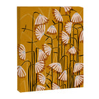 Linocut flower meadow mustard yellow Canvas Print Gallery Image 6