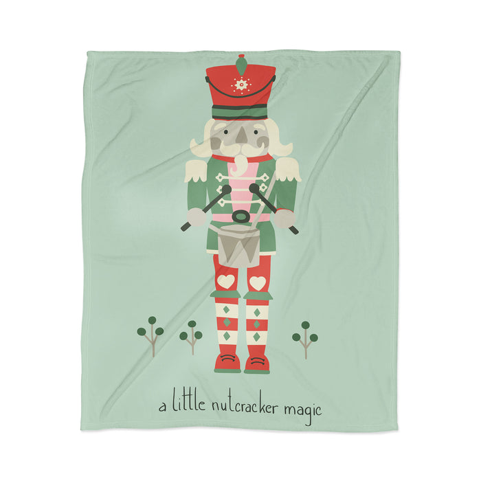 Little nutcracker magic mint green Throw Blanket Gallery Image 1