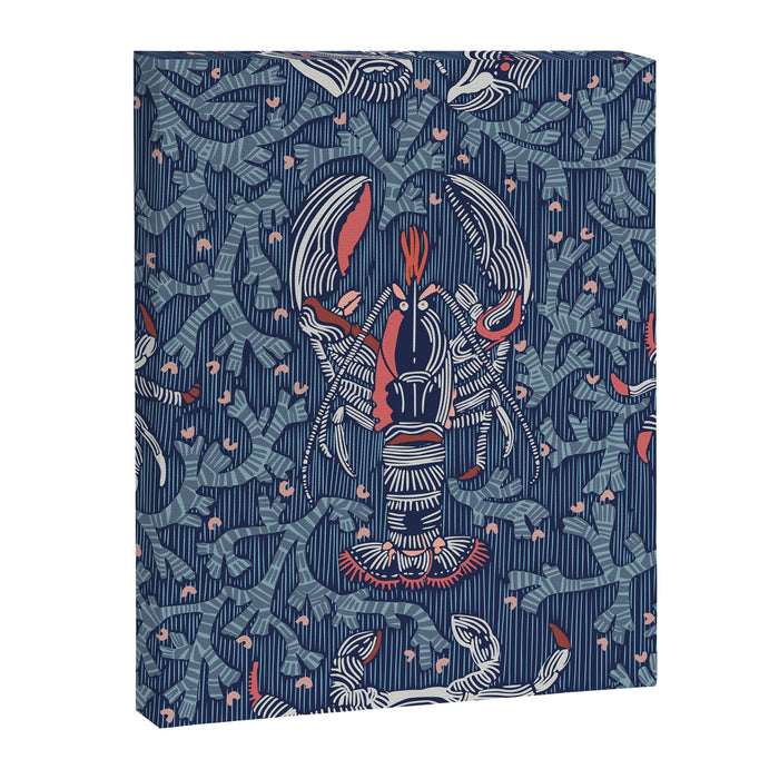 Lobster and crab coastal nostalgia navy Canvas Print Gallery Image 1