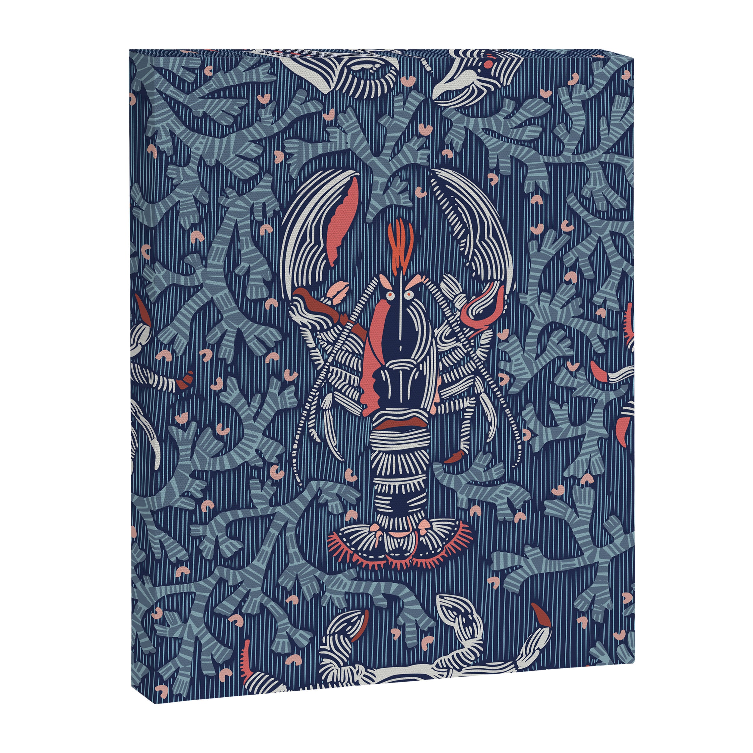 Lobster and crab coastal nostalgia navy Canvas Print Gallery Image 8