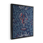 Lobster and crab coastal nostalgia navy Framed Canvas Print Gallery Image 2
