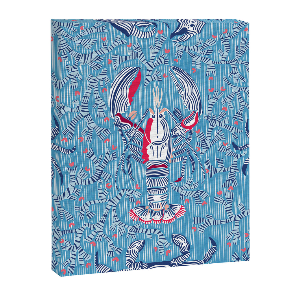 Lobster and crab coastal nostalgia summer blue Canvas Print Gallery Image 8