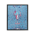 Lobster and crab coastal nostalgia summer blue Framed Canvas Print Gallery Image 8