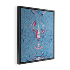 Lobster and crab coastal nostalgia summer blue Framed Canvas Print Gallery Image 2