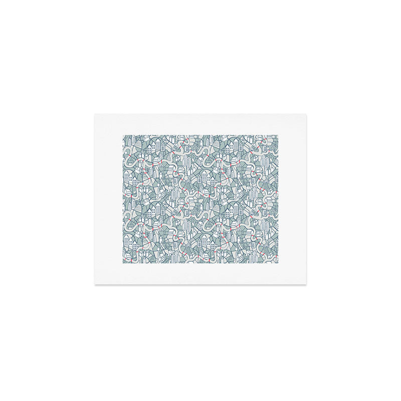ma ville mon amour; City life collection blue teal  Art Print Gallery Image 1